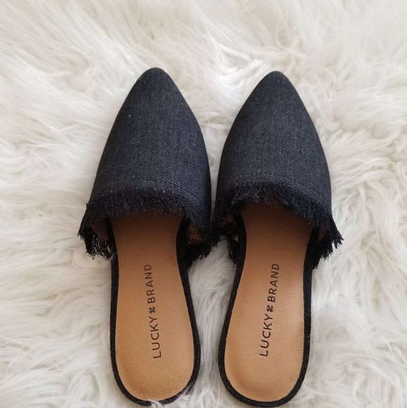 Lucky Brand Black Denim Flats, Mules,Loafers Shoes - Picture 5 of 8